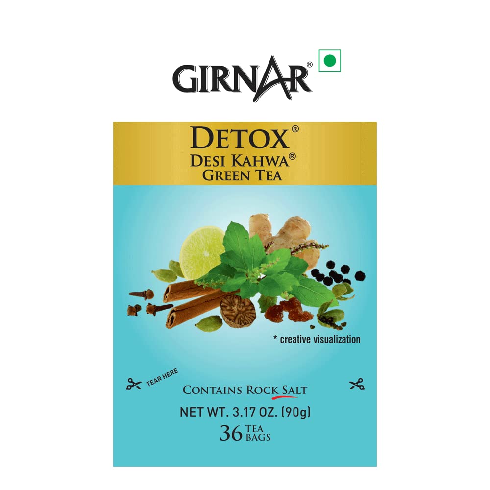 Girnar Detox Green Tea - Desi Kahwa - 36 Tea Bags