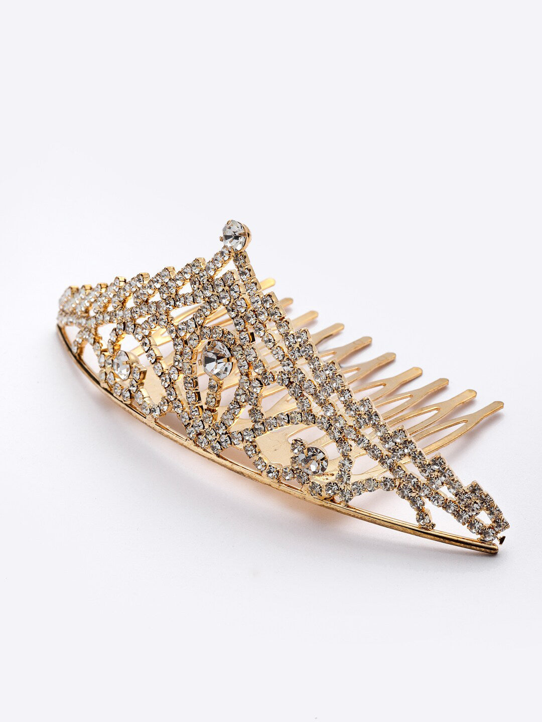 Panash Gold-Toned & White Embellished Comb Pin