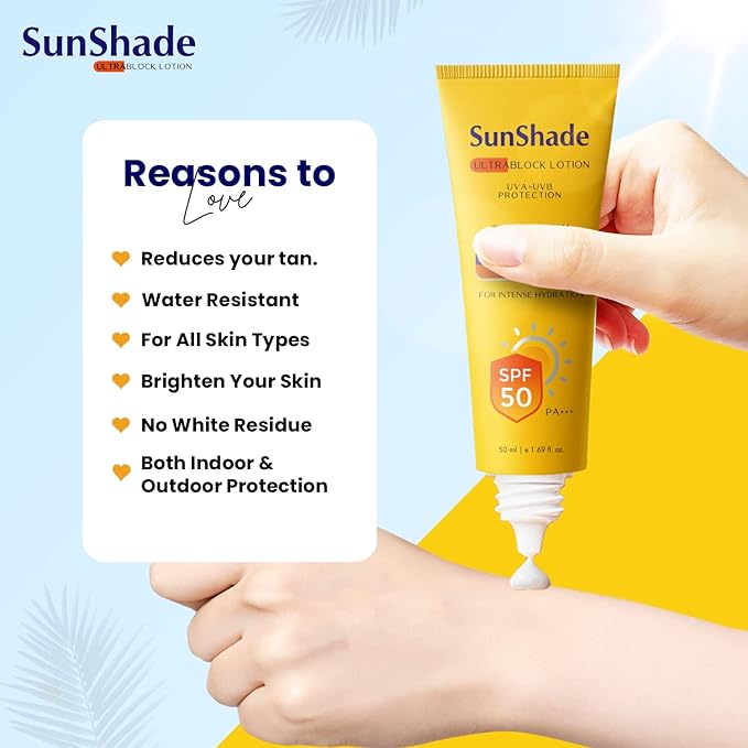 Leeford Sunshade Ultra Block Sunscreen SPF 50 PA+++ Lotion for Face & Body - 50 ml