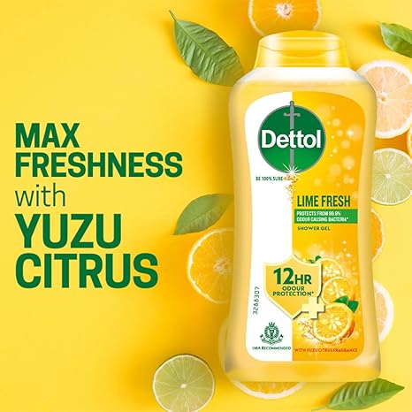 Dettol Lime Fresh Body Wash and Shower Gel - 250 ml (Pack of 3)