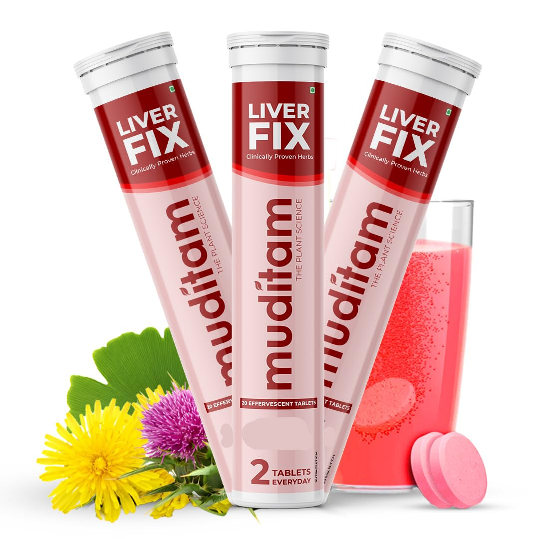 Muditam Ayurveda Liver Fix Effervescent Tablet - 20 (Pack of 3)