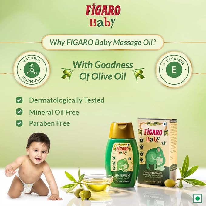 Figaro Baby Massage Oil with Goodness of Natural Olive oil - 400 ml