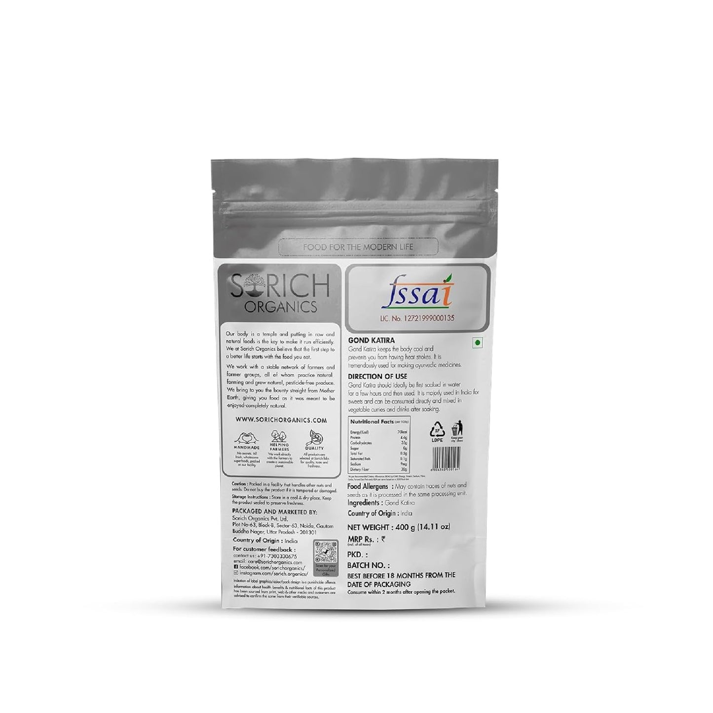Sorich Organics Gond Katira Pure - 400 gms