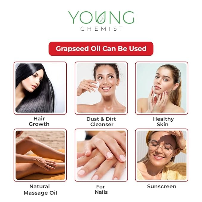 Young Chemist Versatile Grape Seed Oil Cold Pressed - 1 Litre