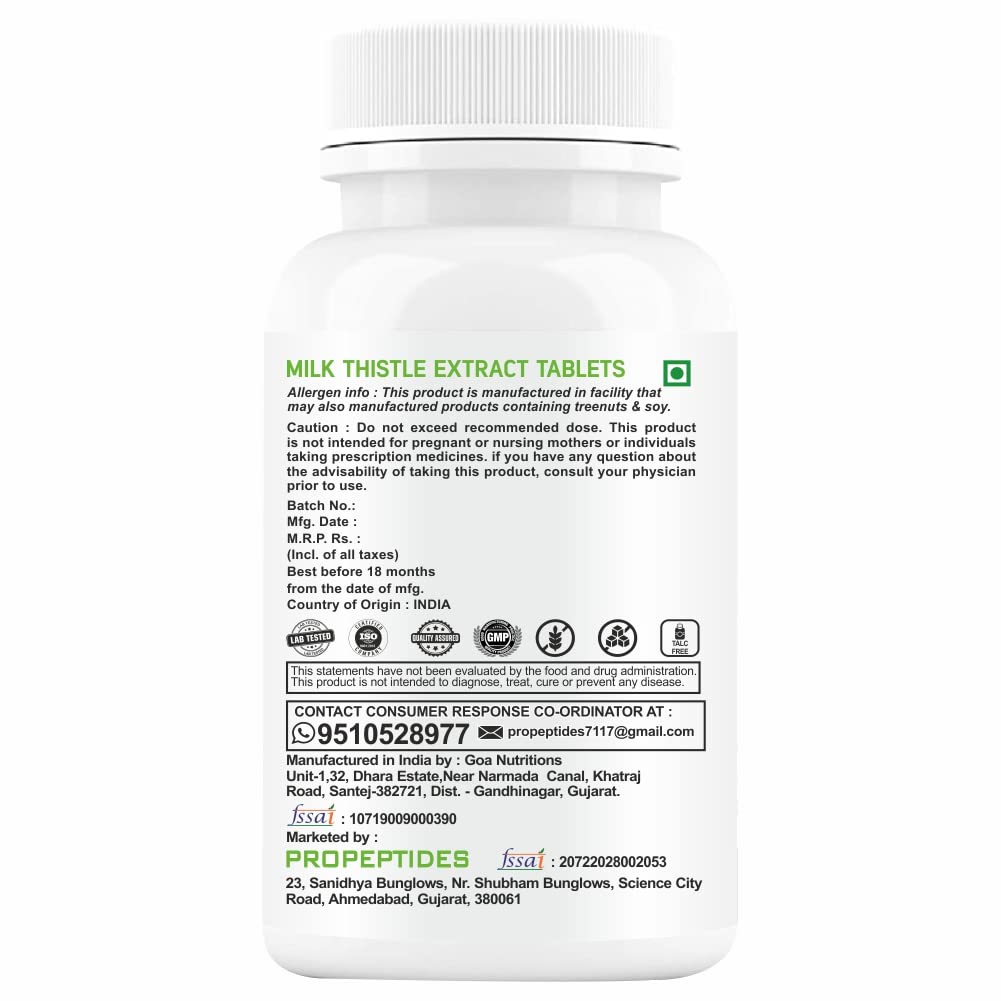 Propeptides Milk Thistle Extract 1000mg Tablets - 60 Tabs
