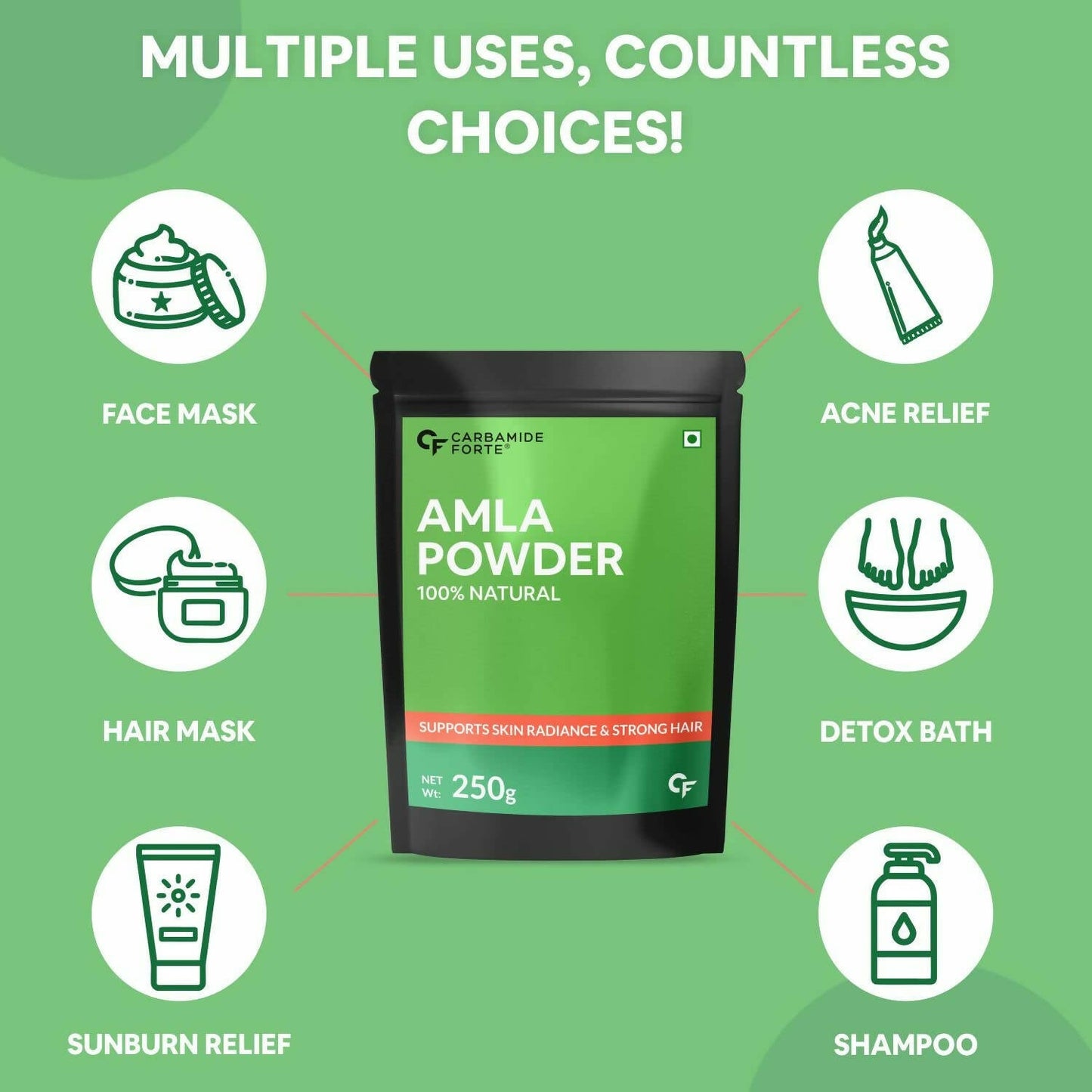 Carbamide Forte Amla Powder for Hair Growth & Skin