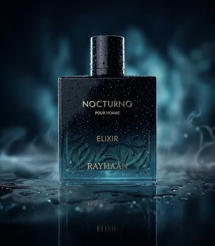 RAYHAAN Nocturno Elixir Pour Homme Eau De Parfum, Woody Amber Scent, Extrait De Parfum, Spray, Long-Lasting