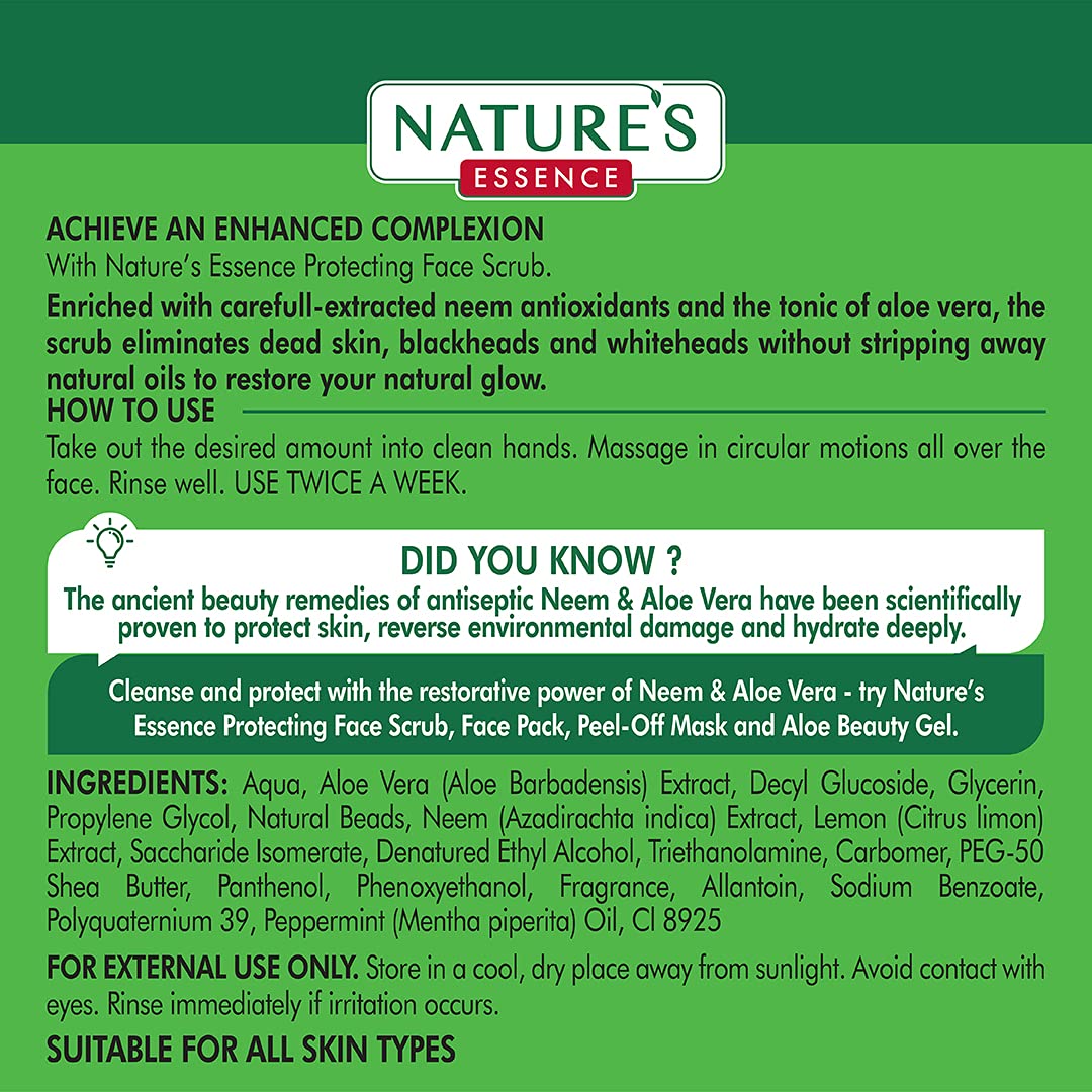 Nature's Essence Protecting Neem & Aloe Face Scrub - 65 ml