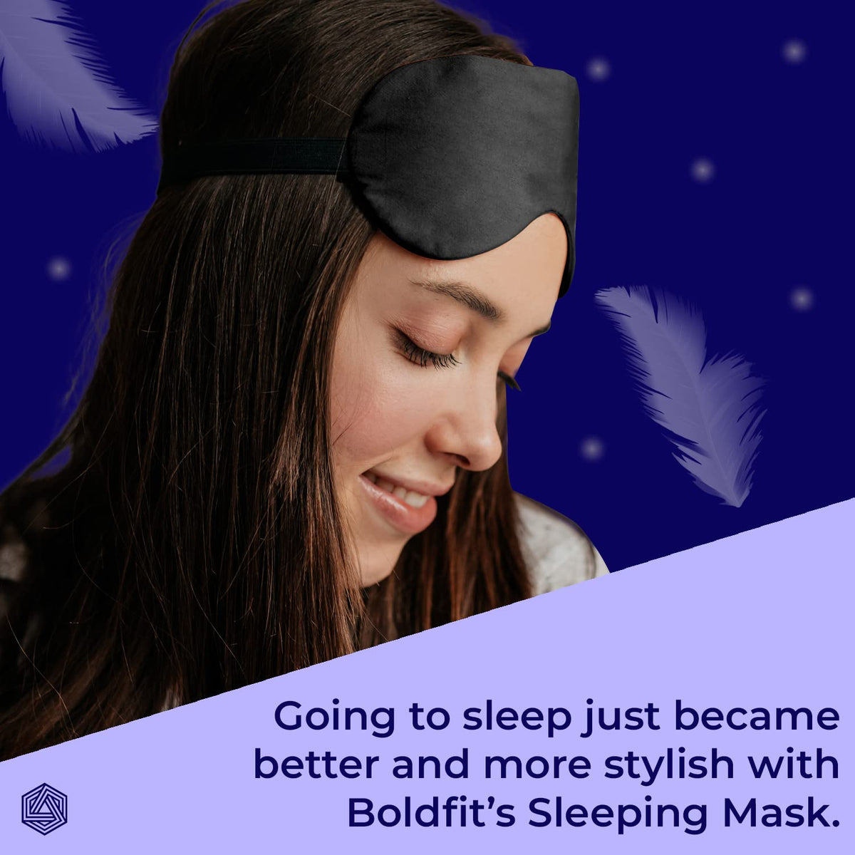 Boldfit Silk Eye Mask for Sleeping with Adjustable Strap Premium Silk Sleeping Mask Blind Fold for Smooth & Comfortable Sleep Travelling Sleep Mask Pad Sleeping Eye Mask Blind Folds for Sleeping - Black