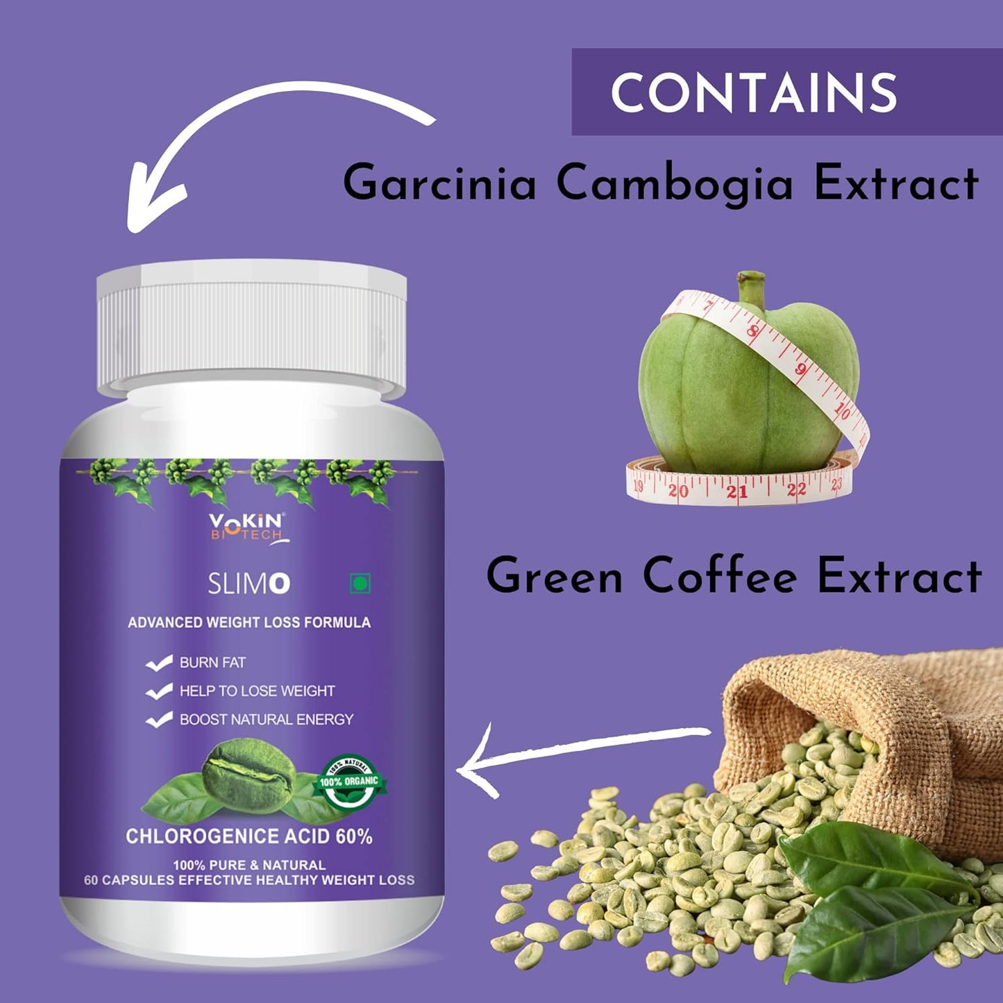 Vokin Biotech Slimo Advanced Weight Loss Formula - 60 Capsules
