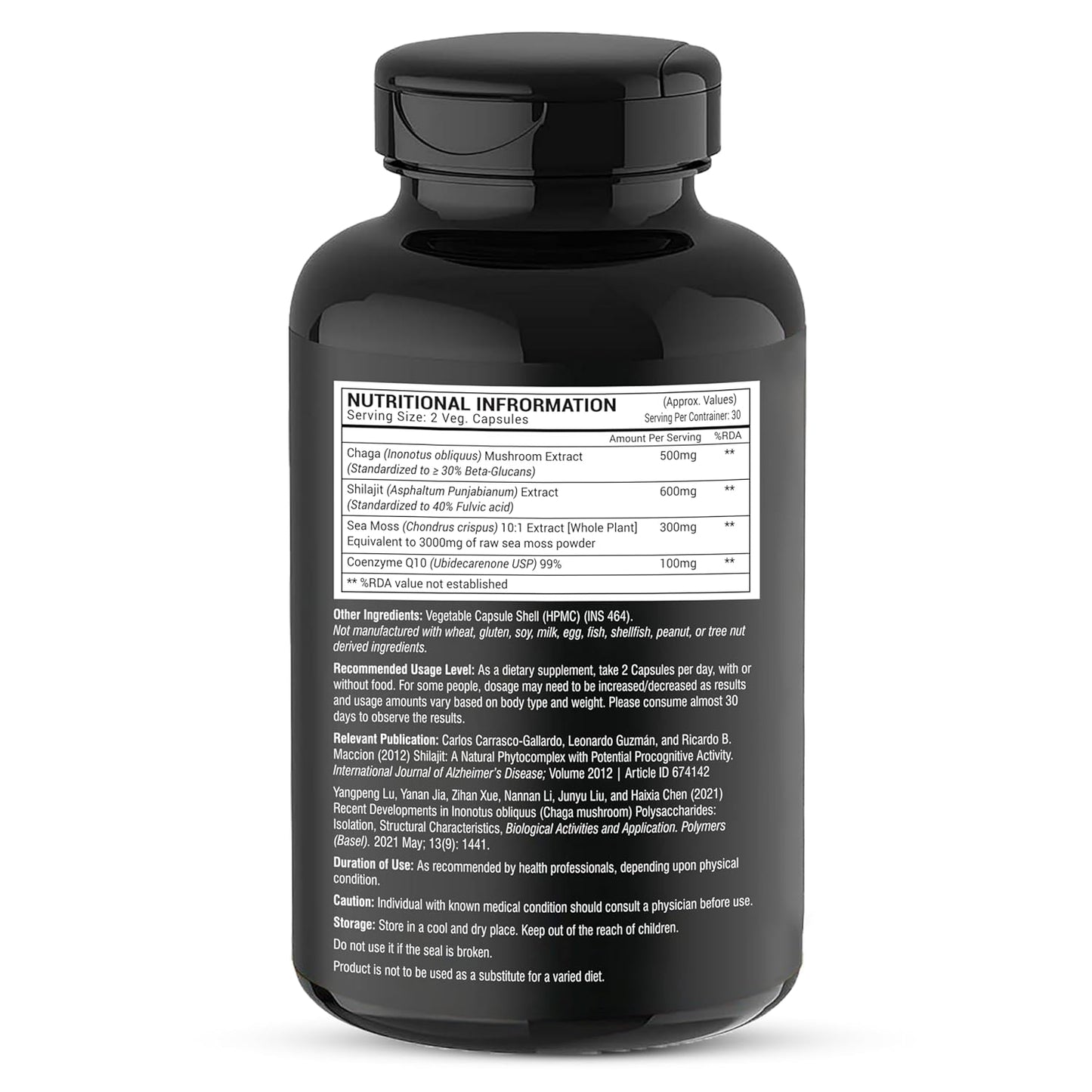 Greendorse Chaga Mushroom Capsules - 60 Caps