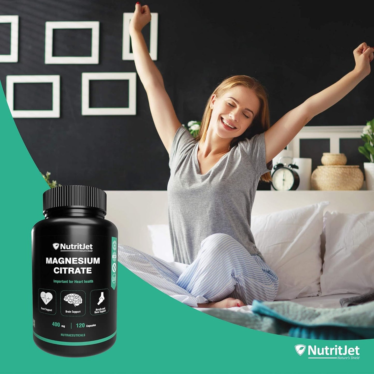 NutritJet Magnesium Citrate 400mg Capsules - 120 Caps