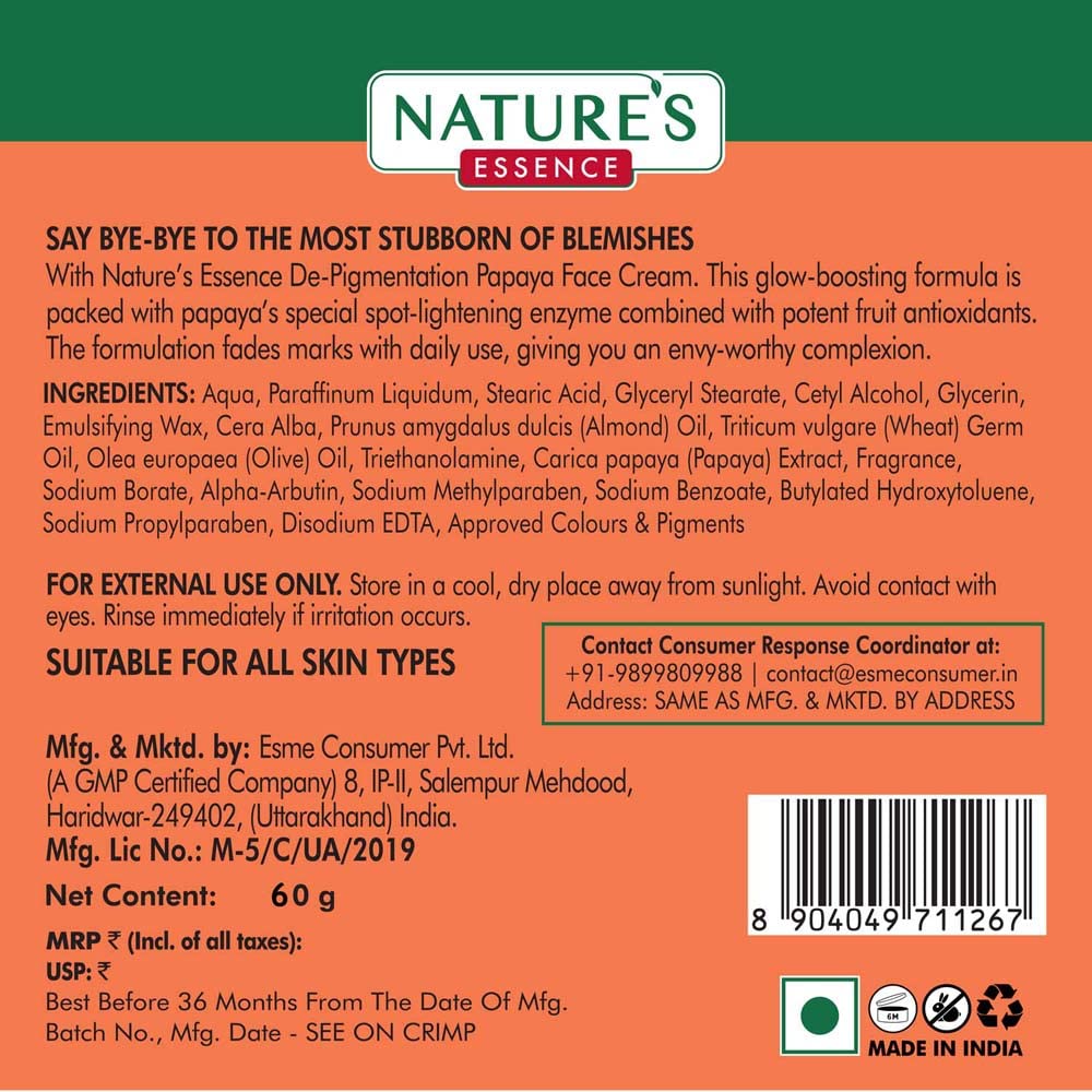 Nature's Essence Flawless Papaya Face Cream- 60 gms