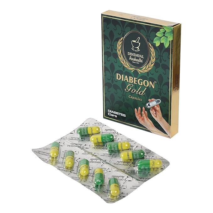 Dindayal Aushadhi Diabegon Capsule Diabetic Care(Gold)- 10 Capsules