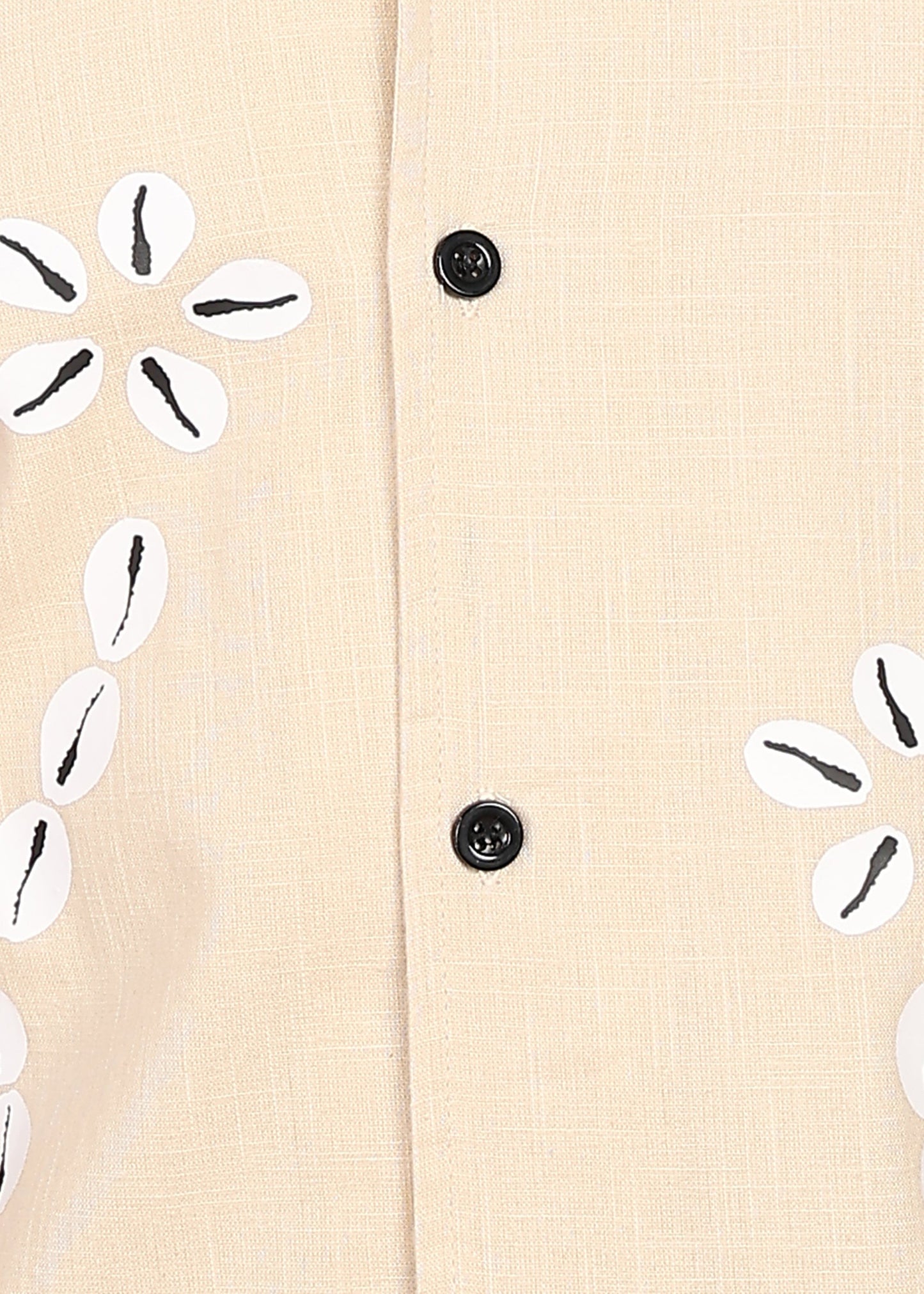 Fabmade Men’S Beige Linen Embroidered Resort Shirt
