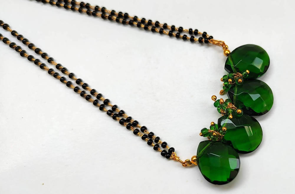Green Beaded Designer Mangalsutra