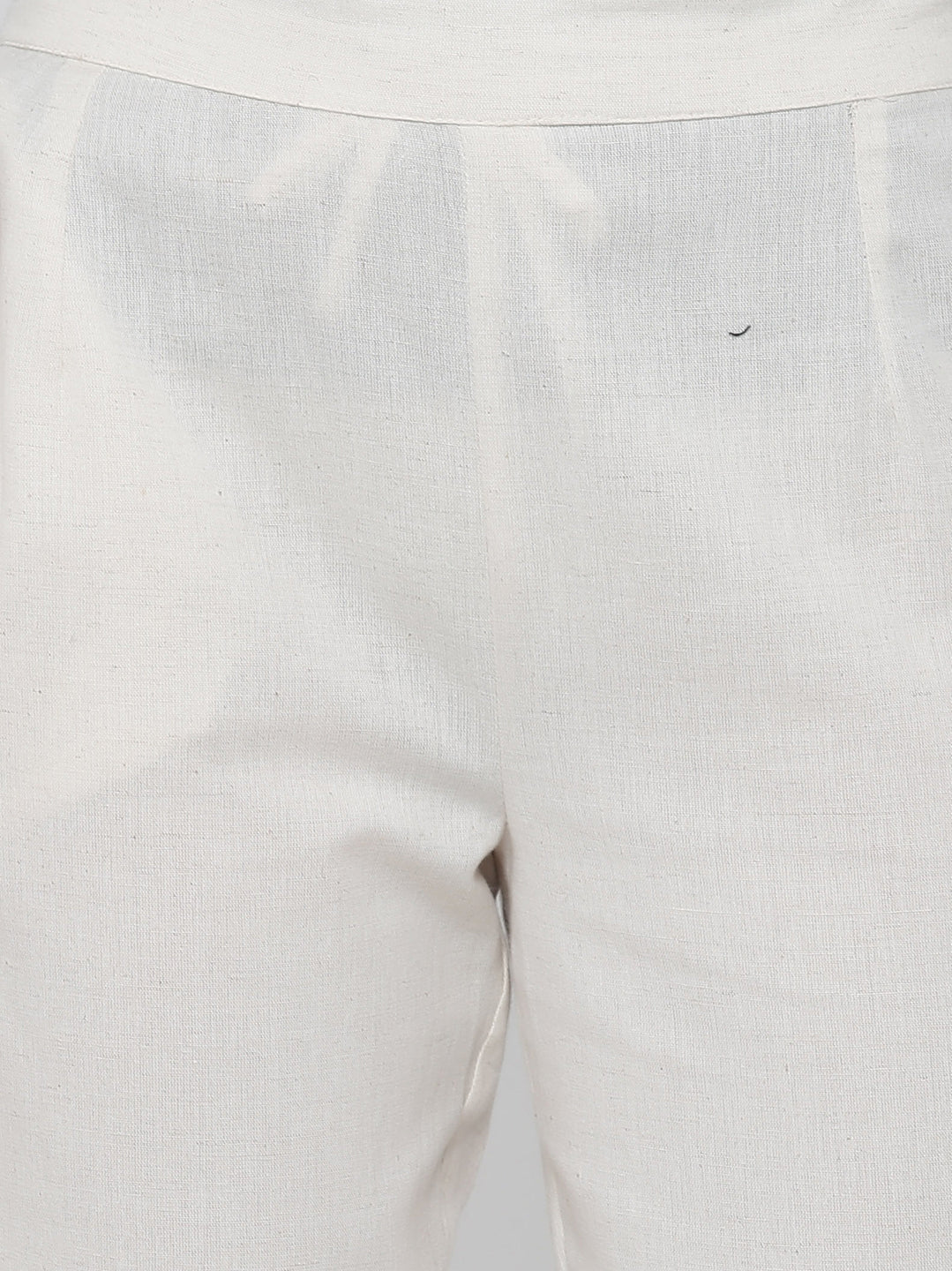 Juniper Women Offwhite Cotton Flex Solid Slim Fit Pant/Slim Pant