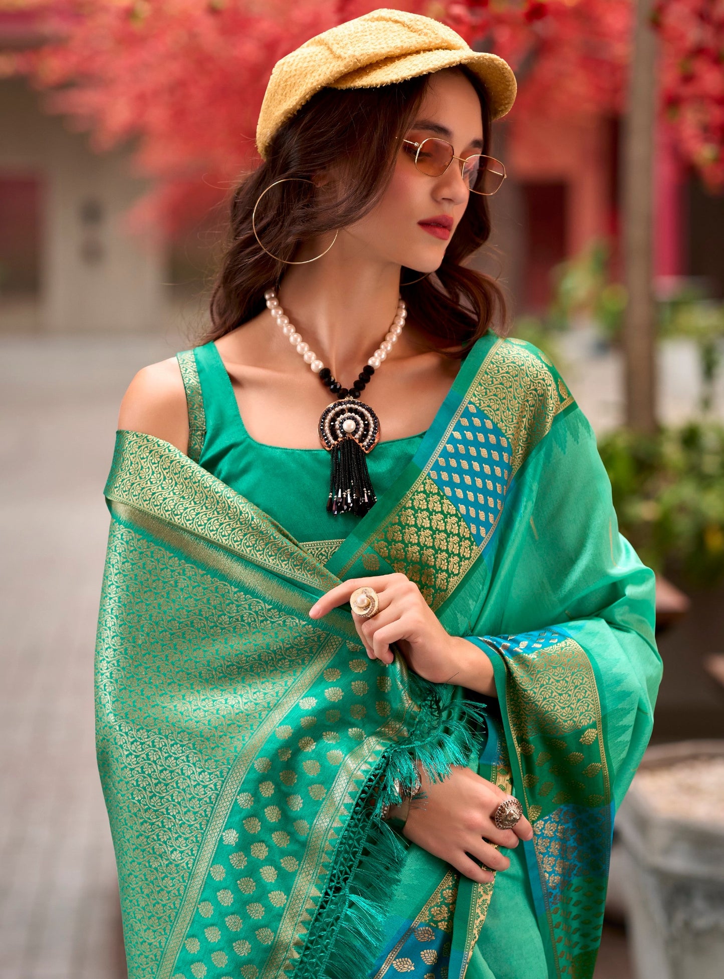 Anaita Light Green Designer Weaving Pure Silk Saree With Blouse