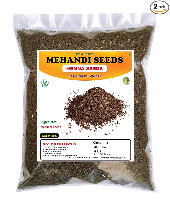 3V Products Dried Mehendi Seeds - 100 gms - Pack of 2