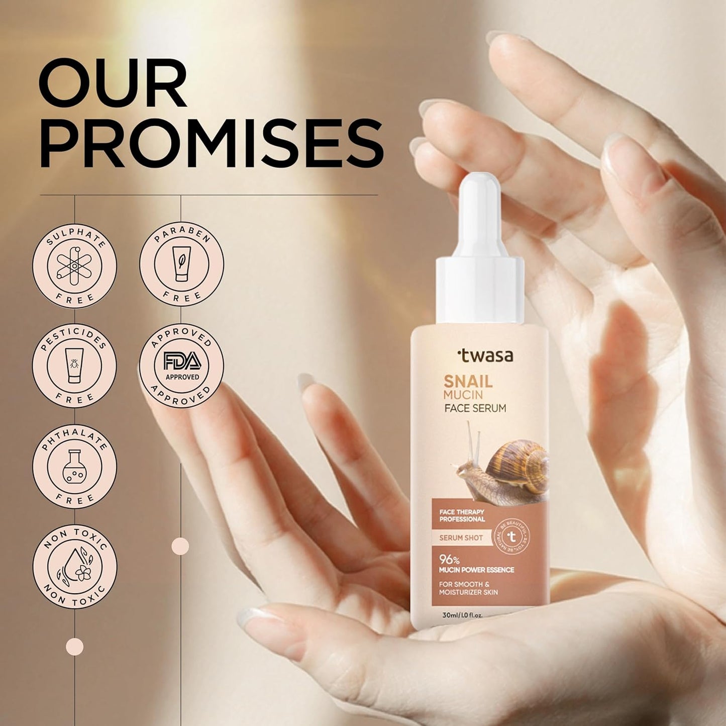 Twasa Advanced Snail 96% Mucin Power Essence Face Serum - 30 ml