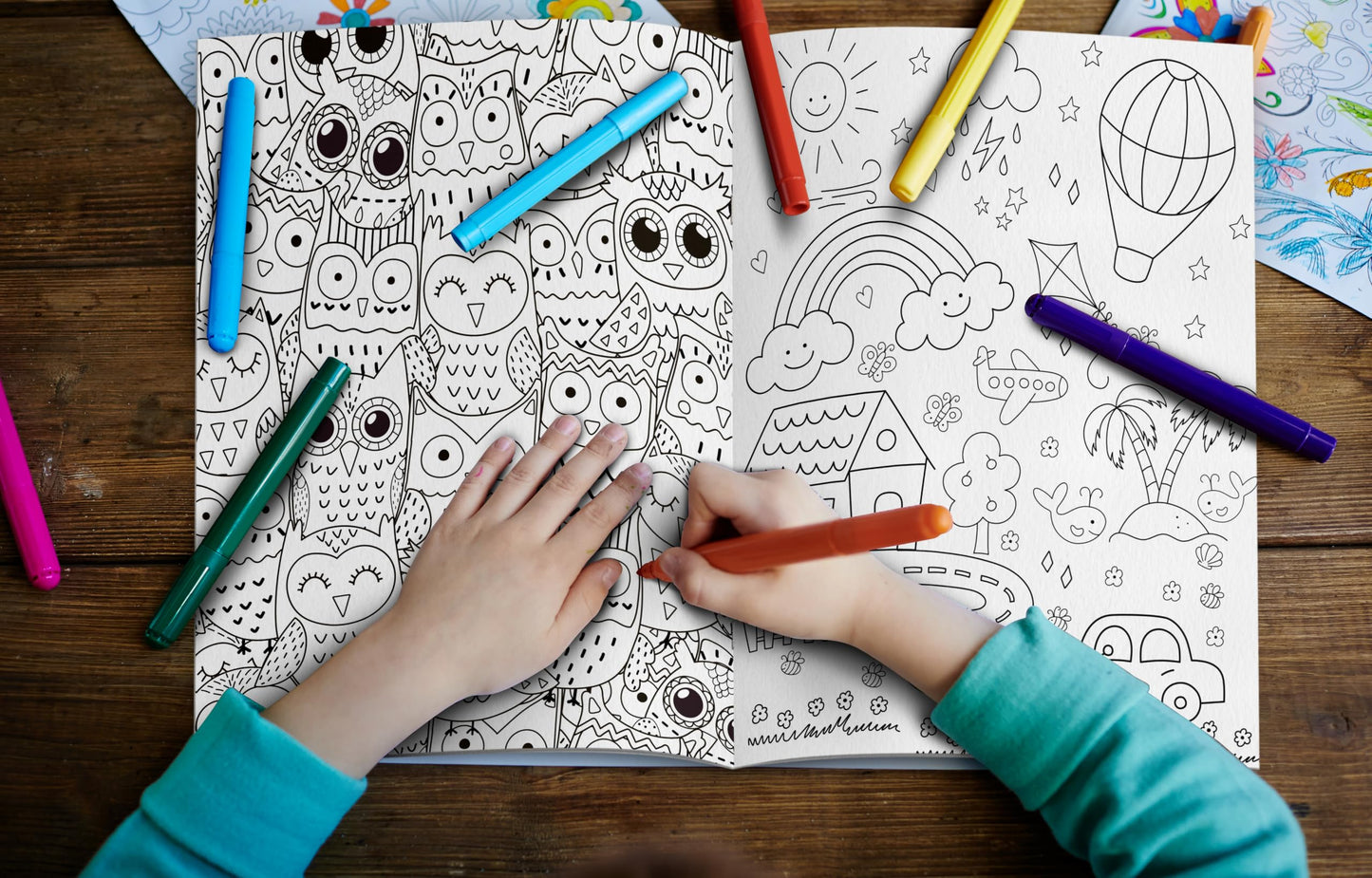 Doodle Colouring For Kids - Blue Edition : Kids Colouring Book, Colouring Book For Toddlers, Fun Learning Colouring Book, Colouring Book For Young Learners