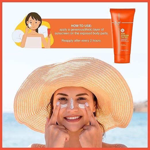 N+ Professional Sun Screen Tinted SPF 50 - 100 ml (pack of 2)