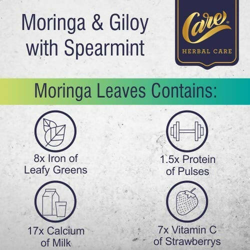Care Moringa & Giloy Green Tea Bags with Spearmint