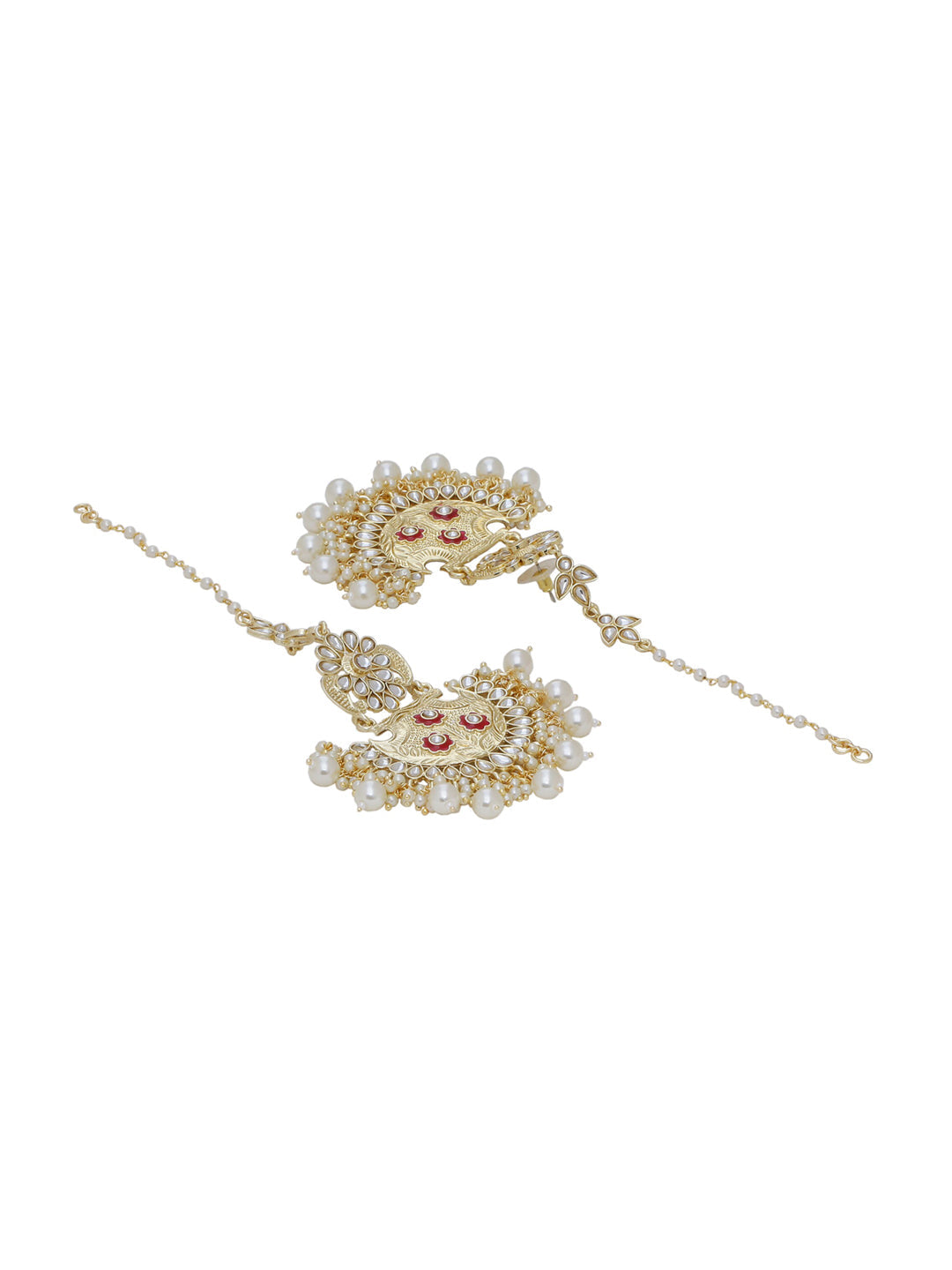 Shoshaa Gold-Polished Contemporary Chandbalis Earrings