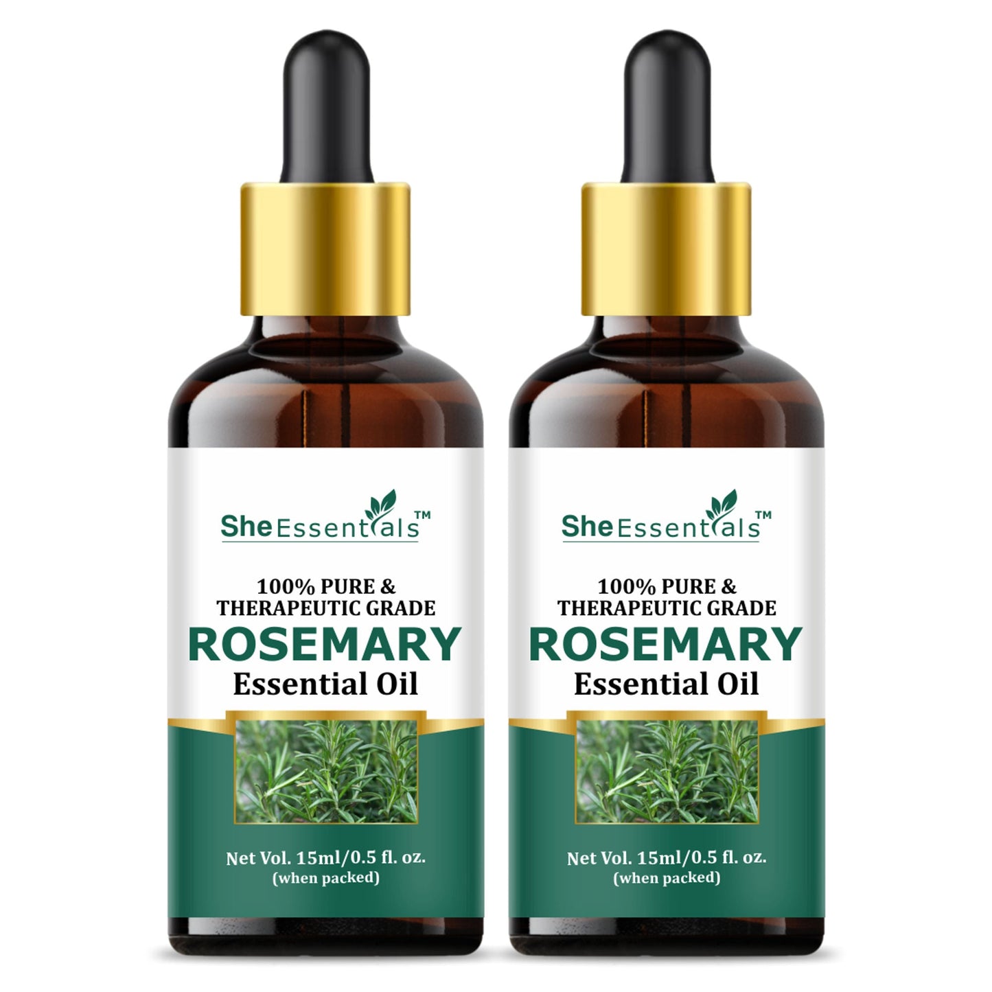 She Essentials Rosemary Essential Oil For Hair Growth & Longer Hair - 100% Pure & Natural