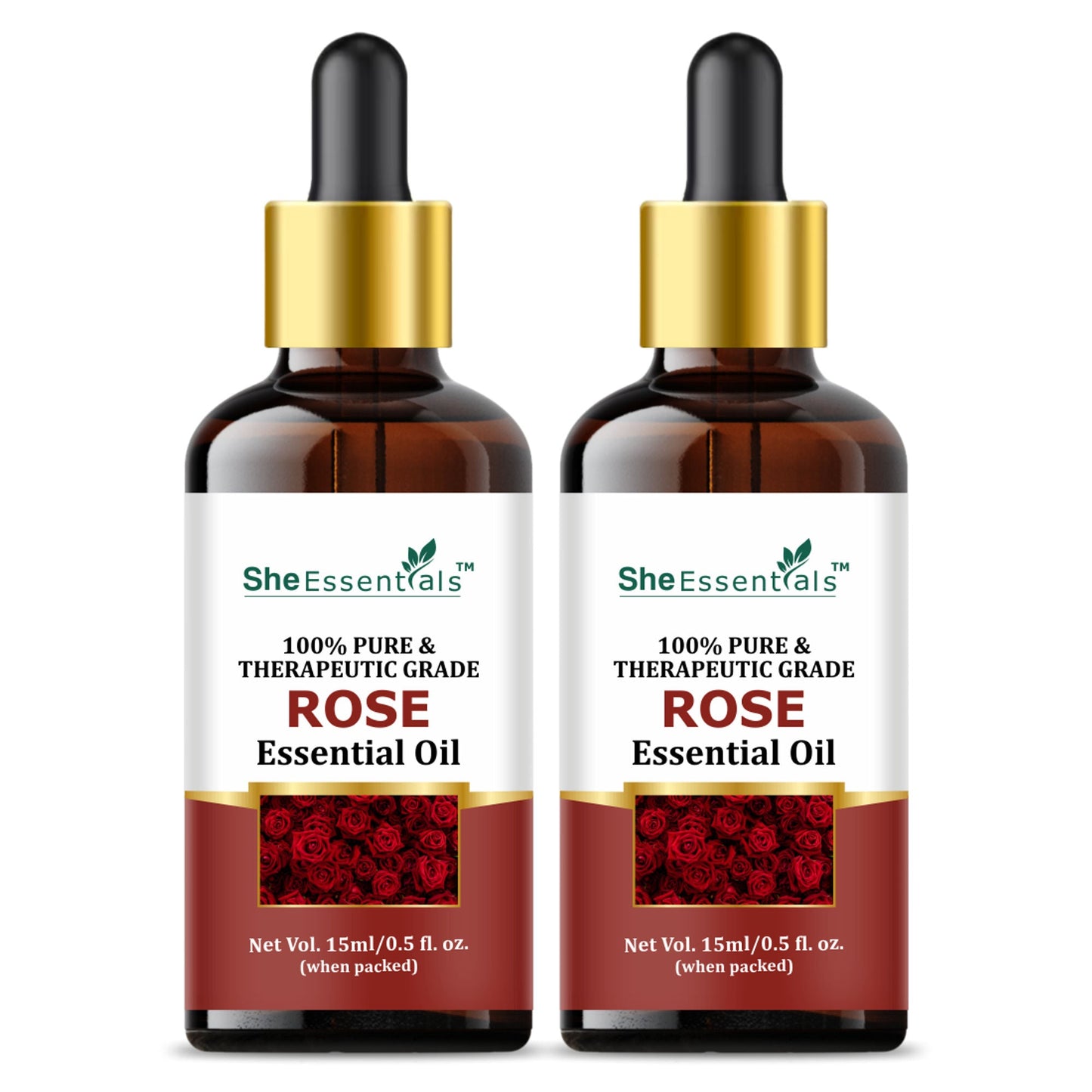 She Essentials Rose Essential Oil For Glowing & Brightening Skin - 100% Natural