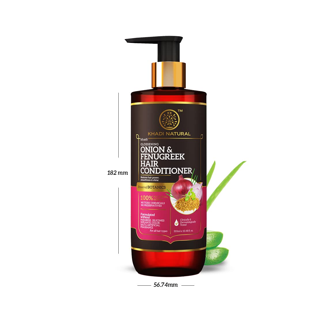 Khadi Natural Onion & Fenugreek Hair Conditioner - Paraben, Silicones, Sulphate, Color, Salt & Artificial Fragrance Free-310 ml