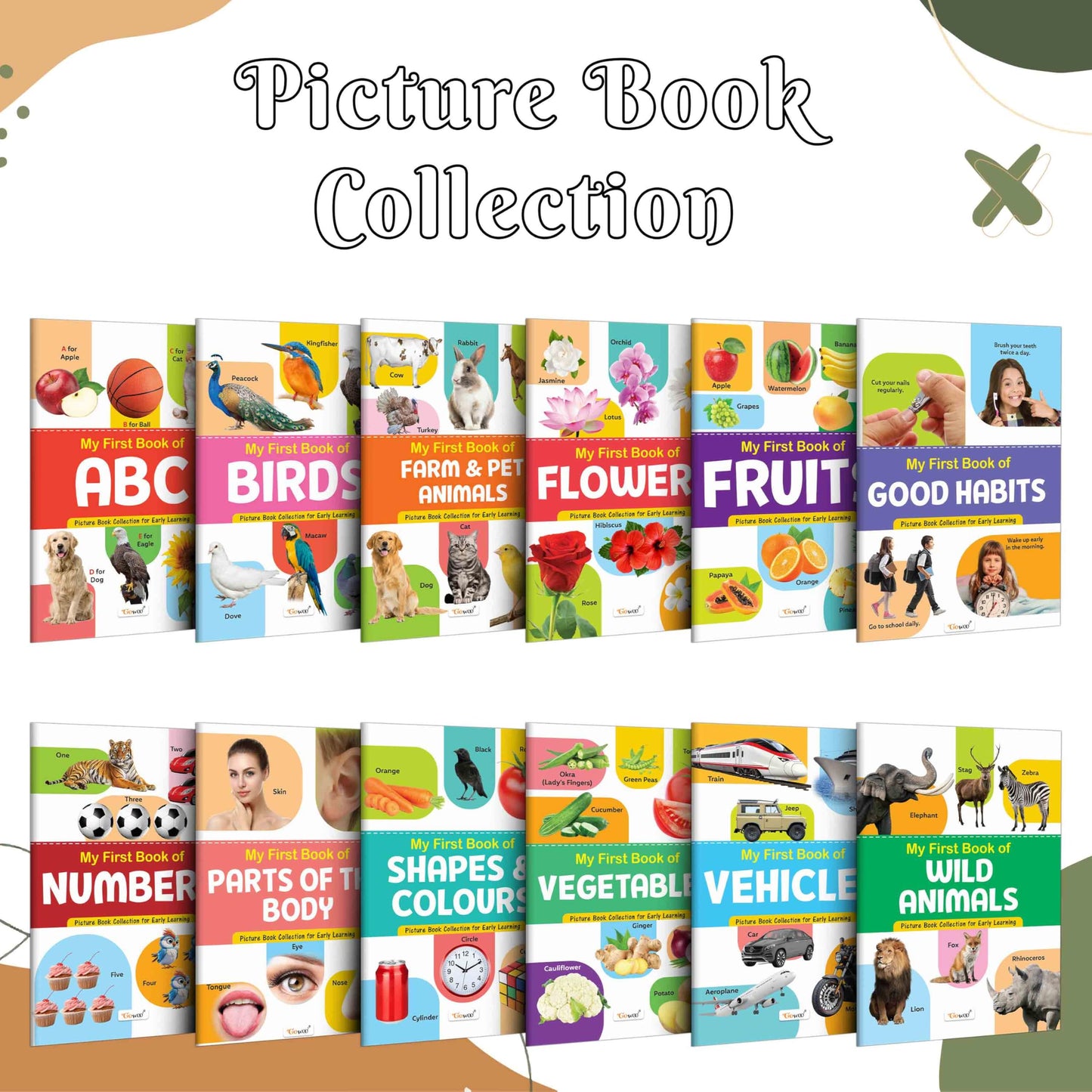 My First Picture Book Collection For Early Learning : Books For Children, Learning Picture Library For Kids, Toddler Book, Early Learning Book With 12 Topics