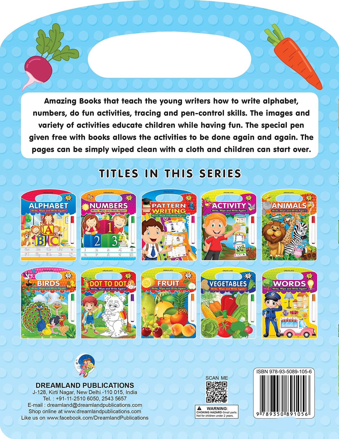 Dreamland Write and Wipe Book - Vegetables