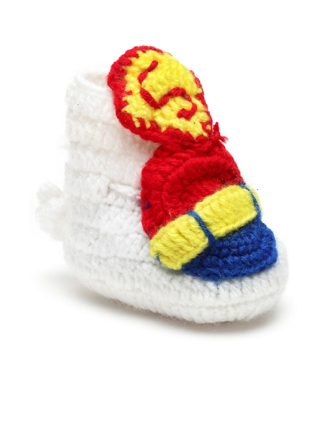 Chutput Kids Woollen Hand Knitted Letter S Detailed Booties - White