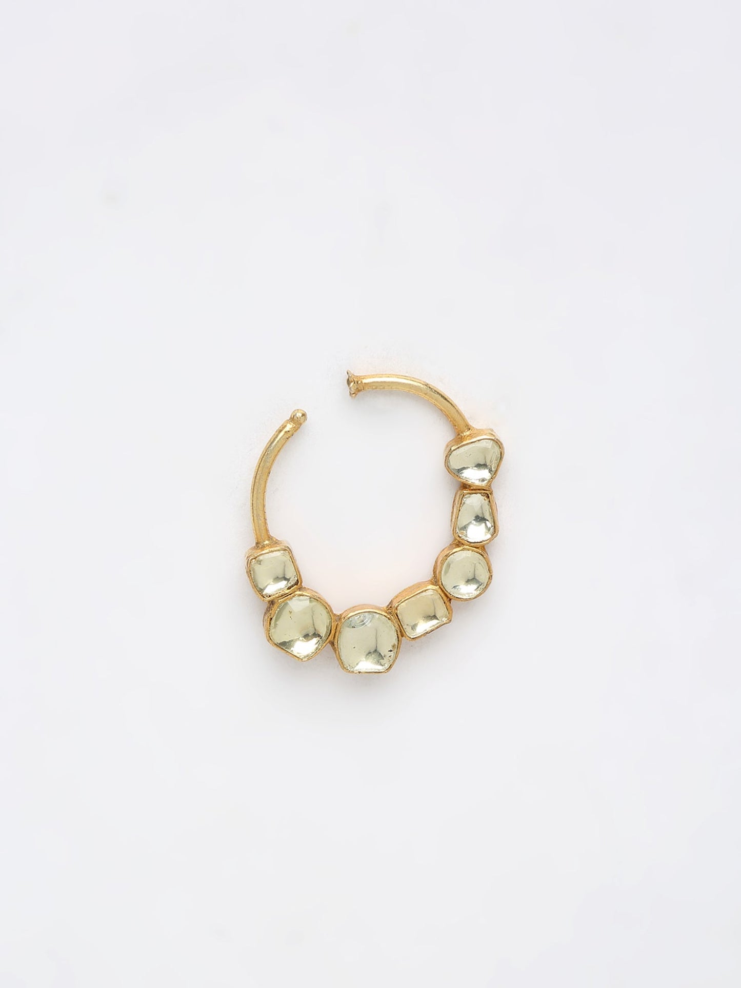 Kundan Nose Ring - Ruby Raang
