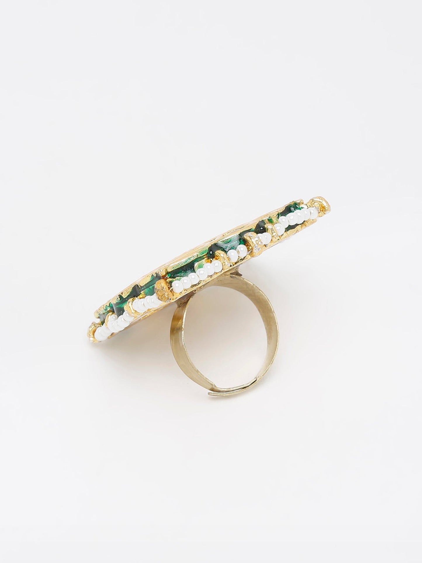 Kundan Cocktail Ring - Ruby Raang