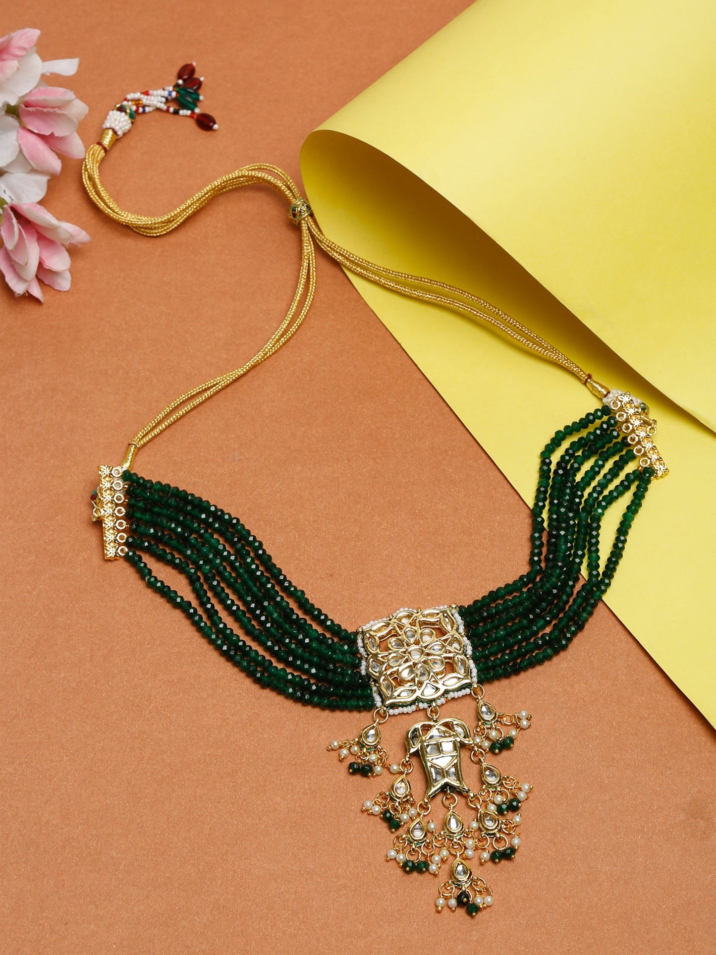 Stone Kundan Choker - Ruby Raang