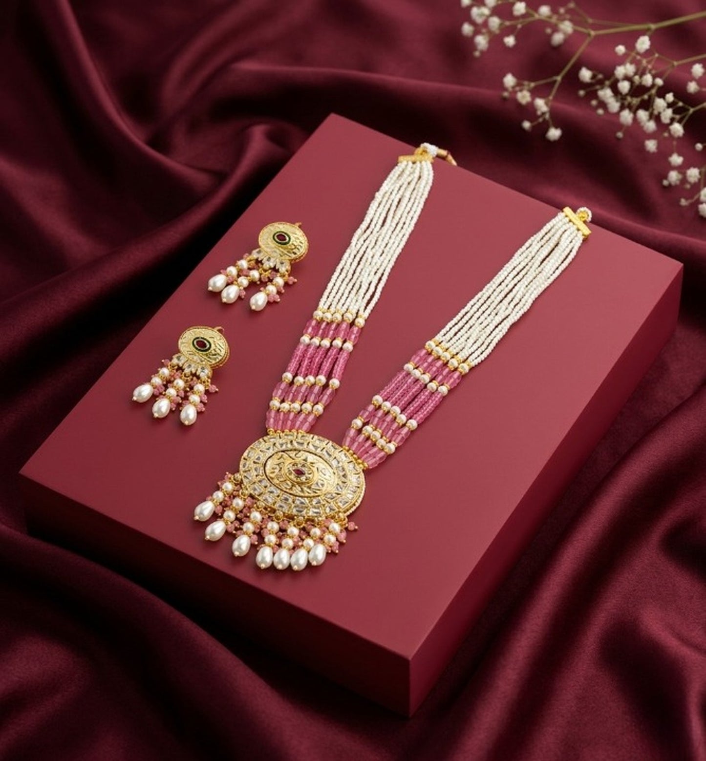 Jewel City Kundan Necklace Set with Multicolor Beads & Pearls | Antique Gold Plated Bollywood Bridal Wedding Jewelry For Women