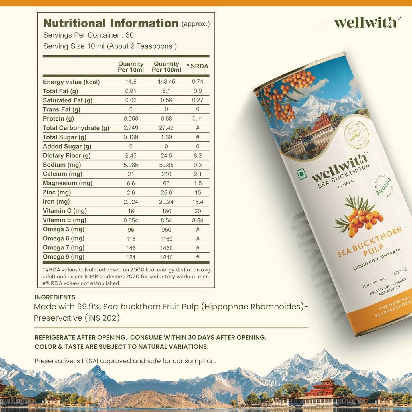 Wellwith Himalayan Sea Buckthorn Pulp