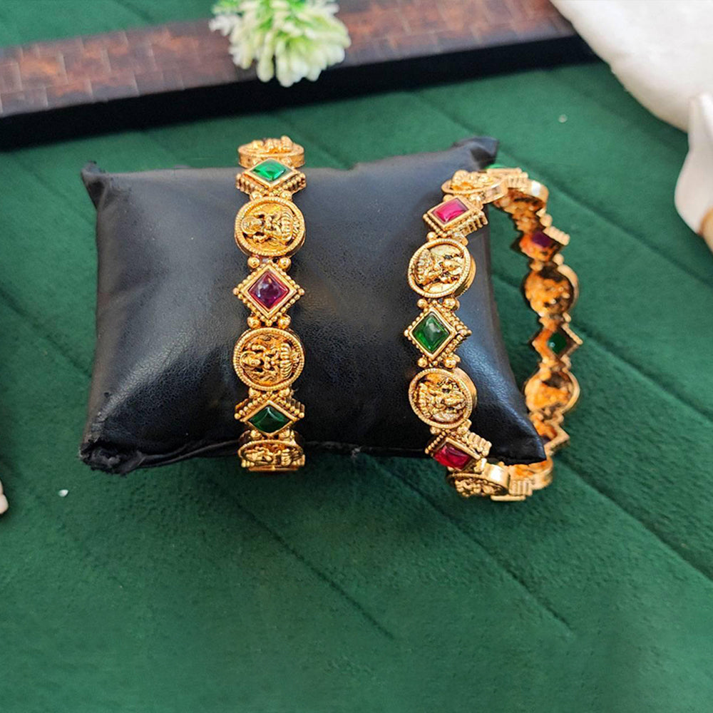 JS Fashion Premium Temple Style Coin Bangles For Women
