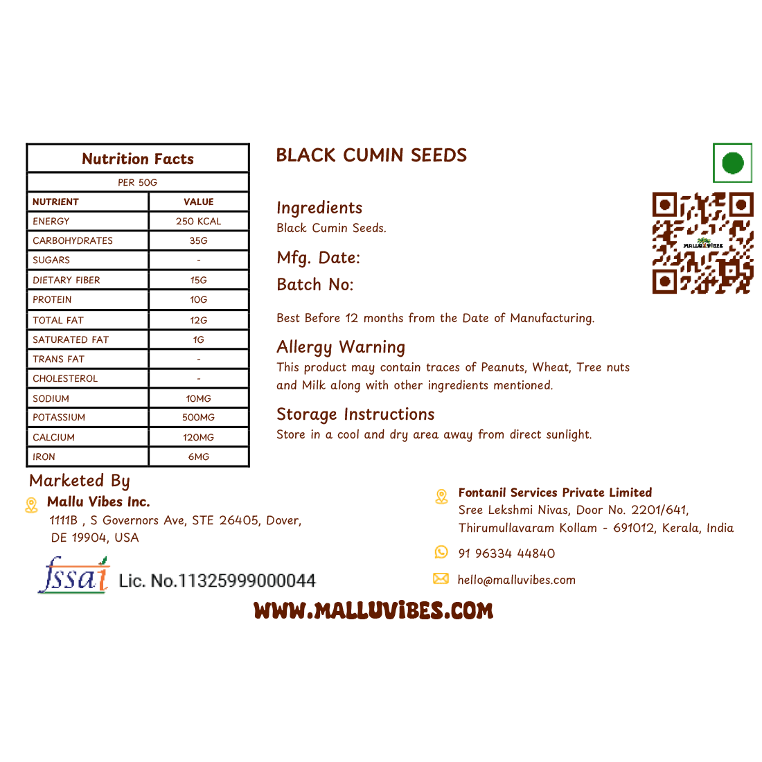 Mallu Vibes Black Cumin Seeds