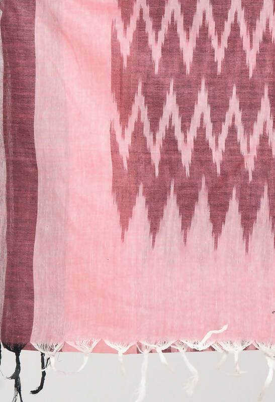 Mominos Fashion Moeza Women's Handloom Cotton Ikkat Maroon Dupatta