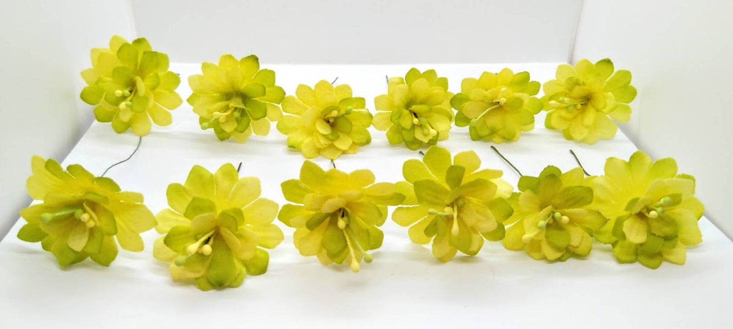 Green Flower Hair Brooches