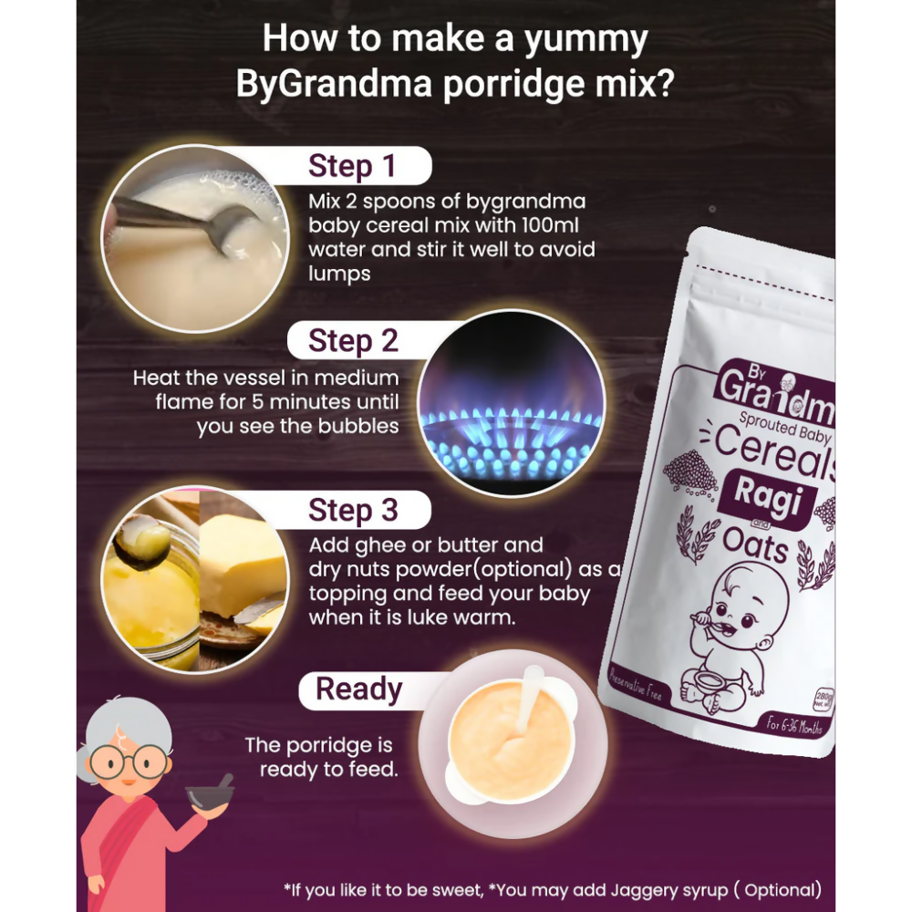 By Grandma Sprouted Cereal Mix - Ragi and Oats