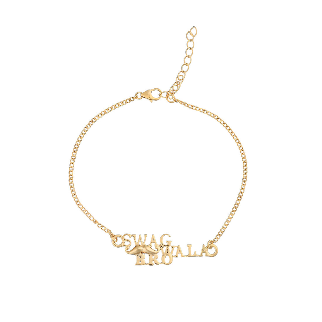 trueBrowns 925 Sterling Silver Gold-Polished Gold Micron Plated Swag Bracelet Rakhi