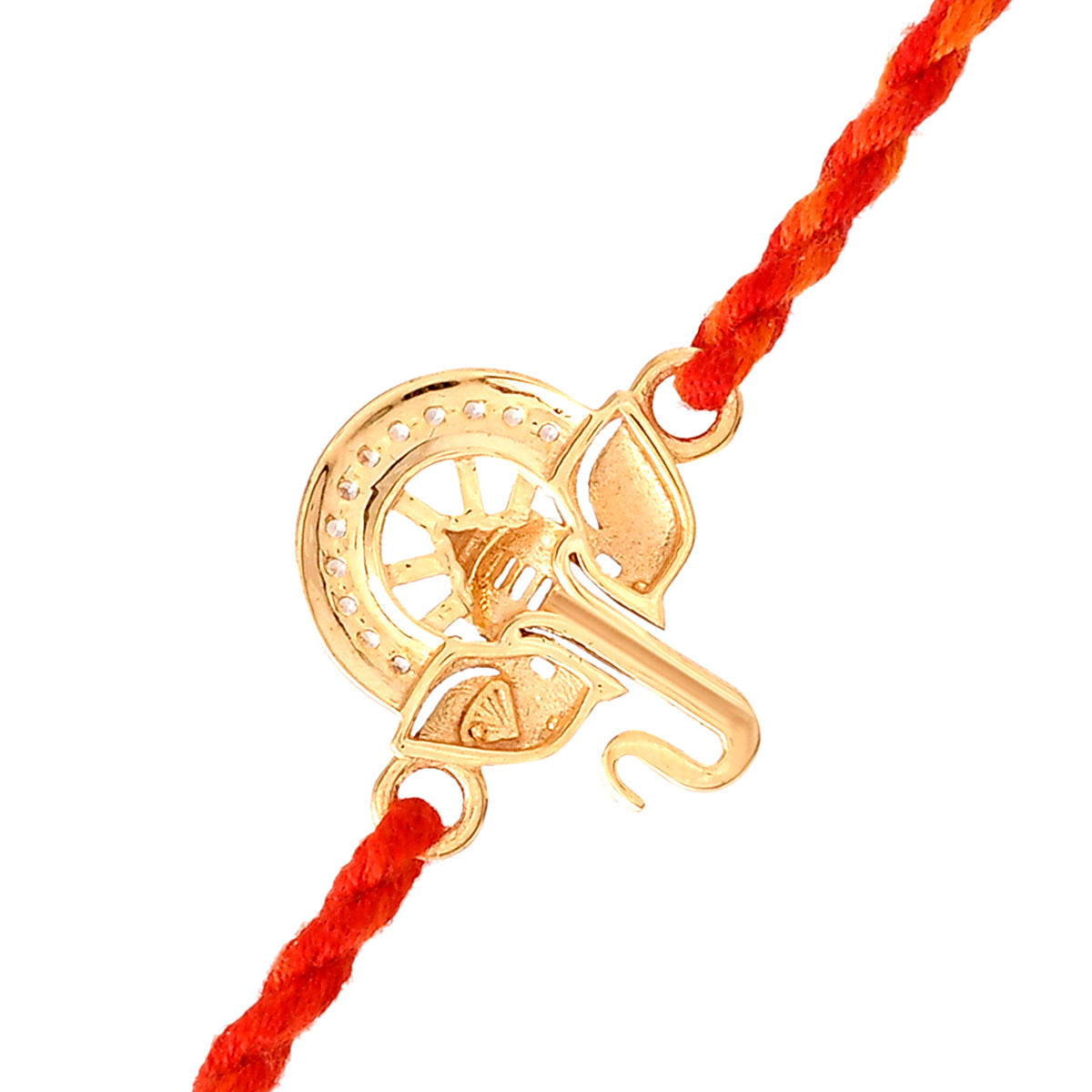 trueBrowns X Voylla 925 Sterling Silver Ganesha Gold-Polished Gold Micron Plated Thread Rakhi