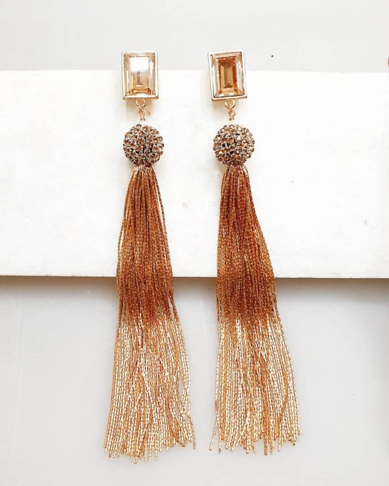 Bling Accessories Swarovski Golden Shadow Earrings
