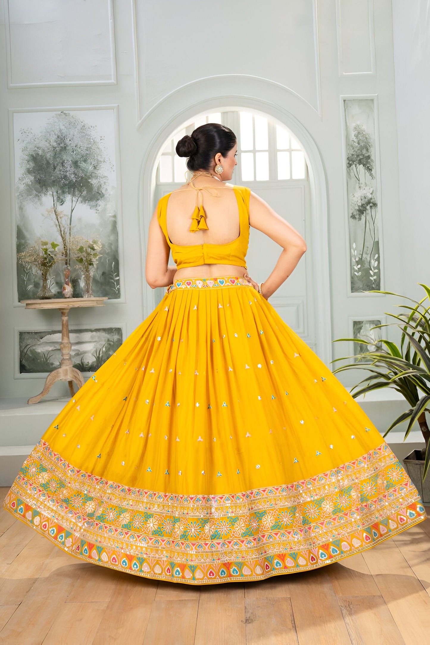 Lehenga Mart Designer Bollywood Style Wedding Wear Lehenga Choli - yellow