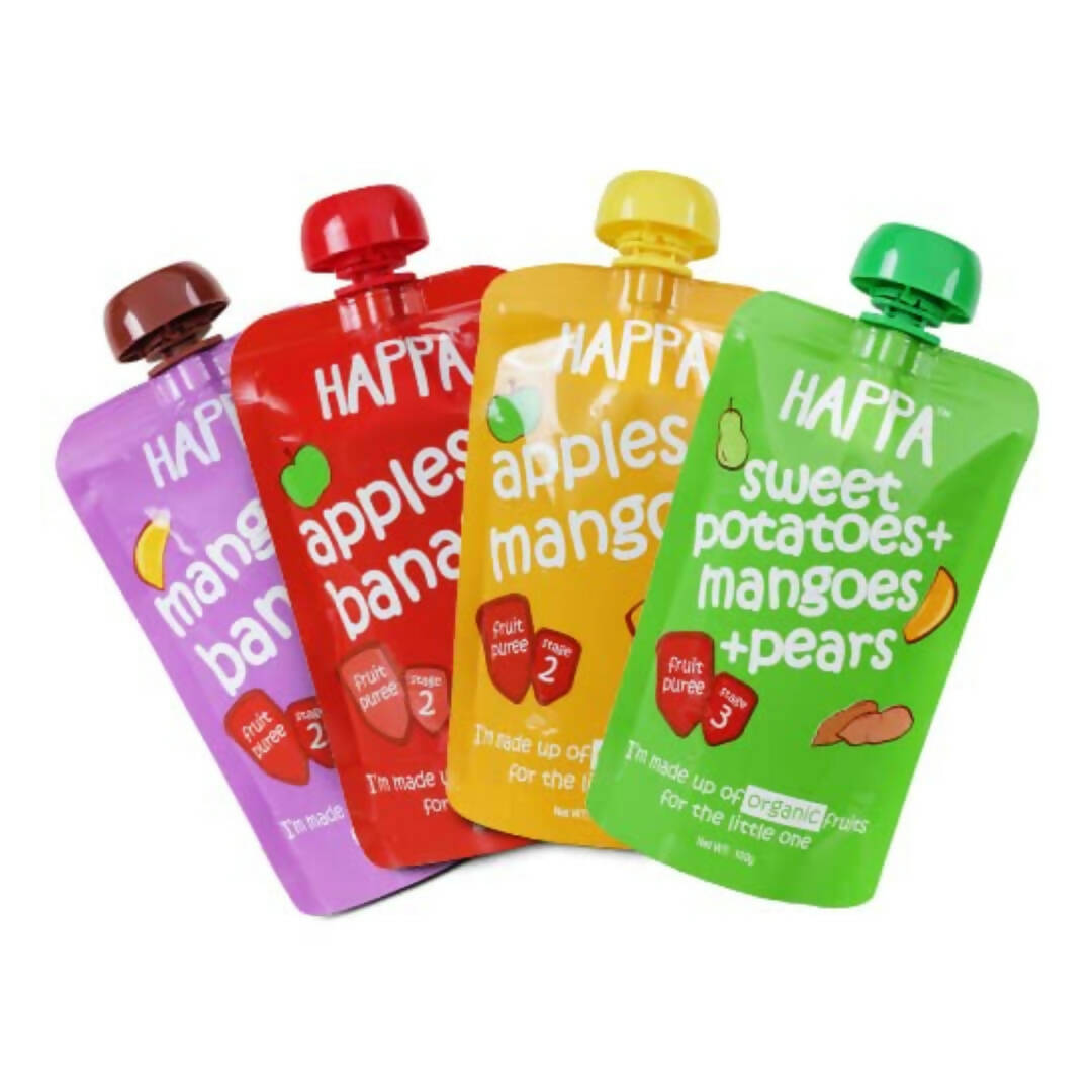 Happa Organic Food for Little one Fruit Puree Stage 3 Combo
