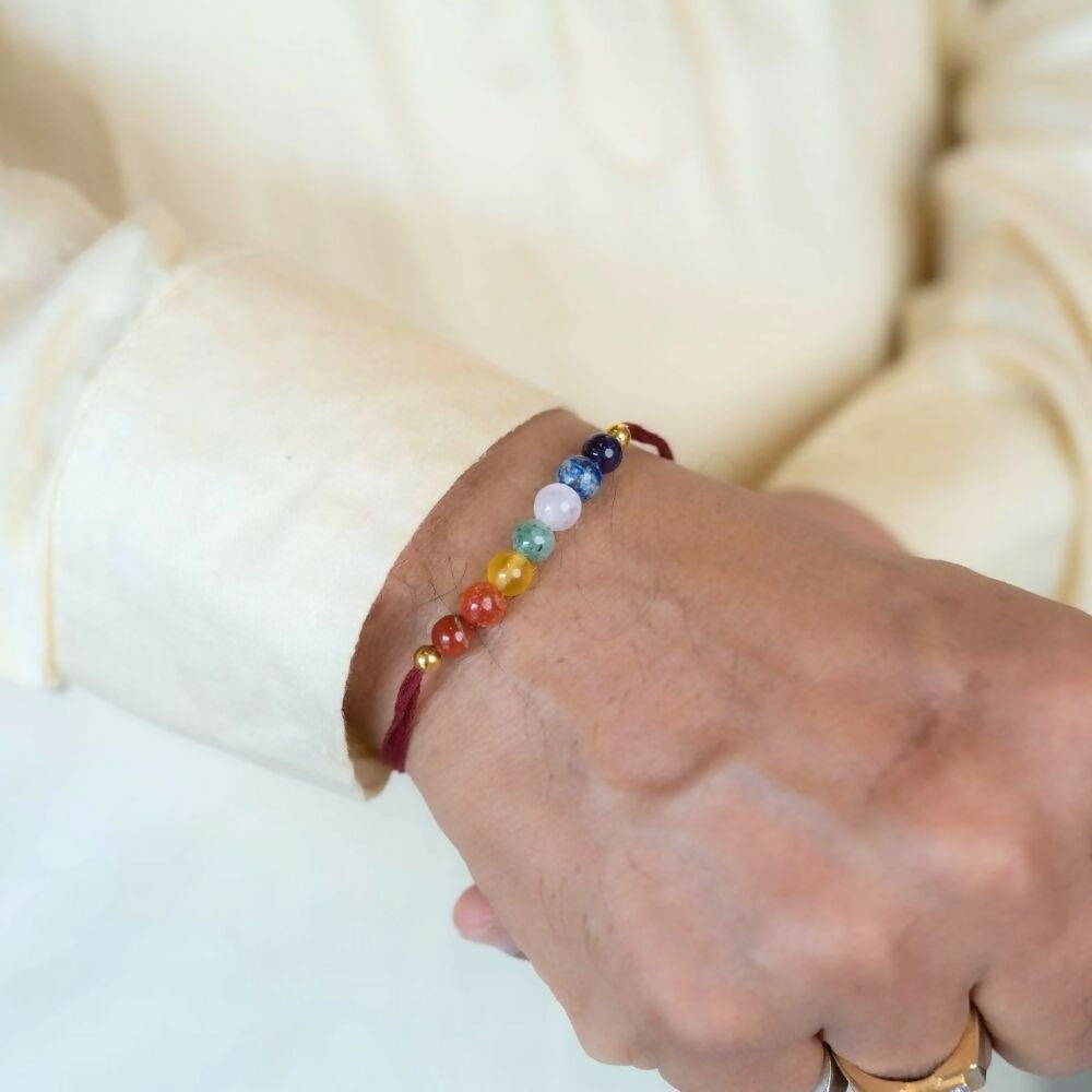 Indianvibez Bodh Eternal Aura Real Crystal Stone Rakhi With Authenticity Certificate